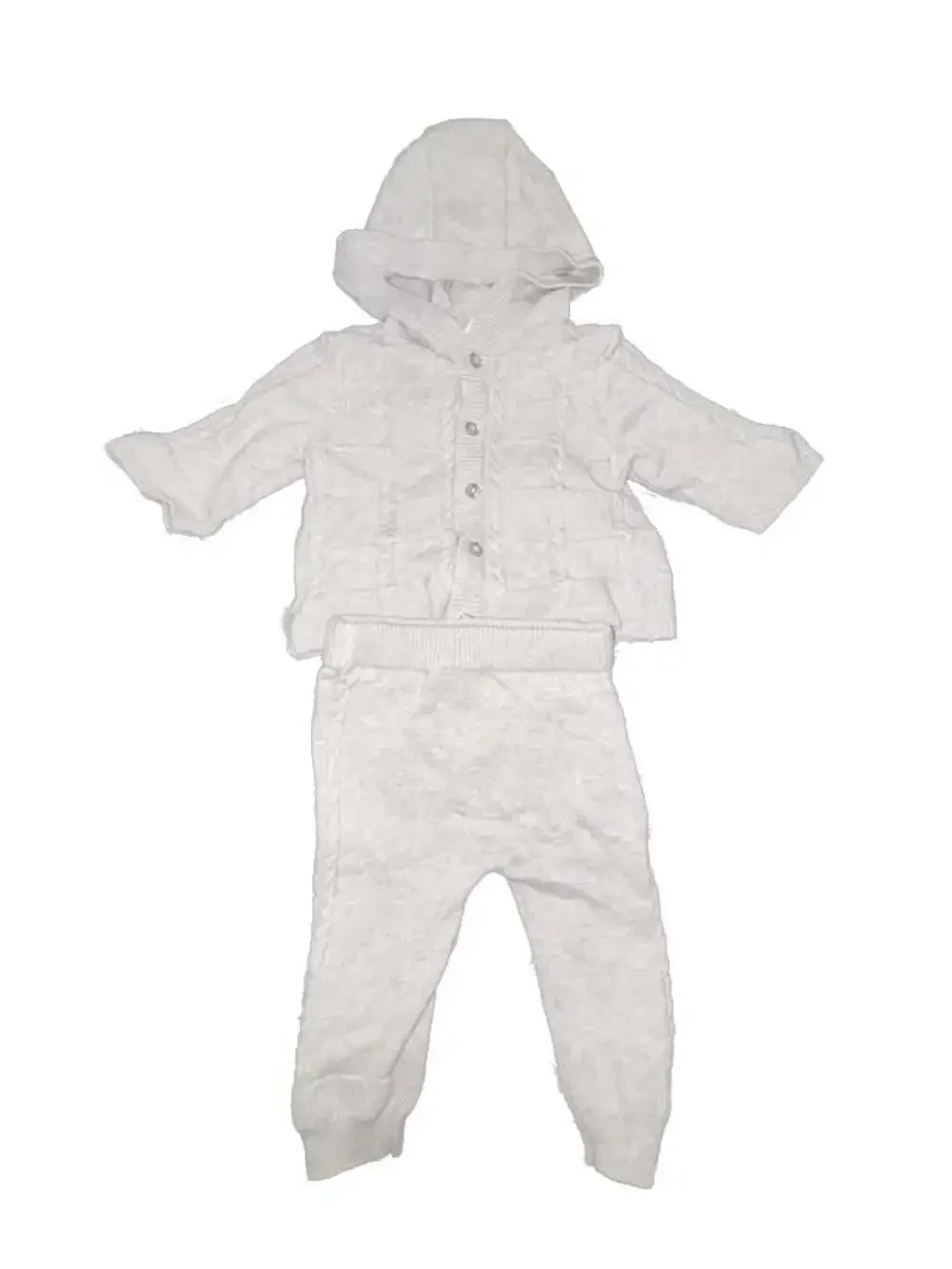 Little Me Baby Boy Two-Piece Cable Knit Hoodie and Pants Set